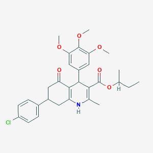 sec-butyl 7-(4-chlorophenyl)-2-methyl-5-oxo-4-(3,4,5-trimethoxyphenyl)-1,4,5,6,7,8-hexahydro-3-quinolinecarboxylate