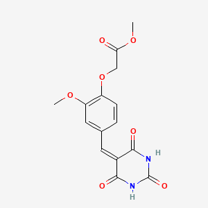 molecular formula C15H14N2O7 B5056664 methyl {2-methoxy-4-[(2,4,6-trioxotetrahydro-5(2H)-pyrimidinylidene)methyl]phenoxy}acetate 