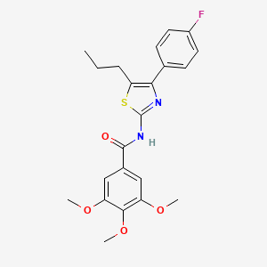 molecular formula C22H23FN2O4S B5056672 N-[4-(4-fluorophenyl)-5-propyl-1,3-thiazol-2-yl]-3,4,5-trimethoxybenzamide 