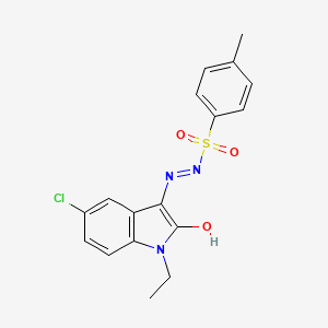 molecular formula C17H16ClN3O3S B5056702 N'-(5-chloro-1-ethyl-2-oxo-1,2-dihydro-3H-indol-3-ylidene)-4-methylbenzenesulfonohydrazide 