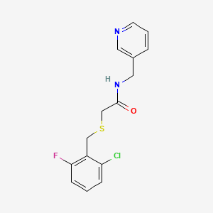 molecular formula C15H14ClFN2OS B5056710 2-[(2-chloro-6-fluorobenzyl)thio]-N-(3-pyridinylmethyl)acetamide 