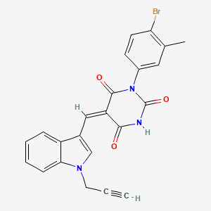 molecular formula C23H16BrN3O3 B5056743 1-(4-bromo-3-methylphenyl)-5-{[1-(2-propyn-1-yl)-1H-indol-3-yl]methylene}-2,4,6(1H,3H,5H)-pyrimidinetrione 