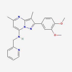 molecular formula C22H23N5O2 B5056746 2-(3,4-dimethoxyphenyl)-3,5-dimethyl-N-(2-pyridinylmethyl)pyrazolo[1,5-a]pyrimidin-7-amine 