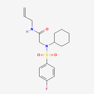 molecular formula C17H23FN2O3S B5056754 N~1~-allyl-N~2~-cyclohexyl-N~2~-[(4-fluorophenyl)sulfonyl]glycinamide 