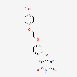 molecular formula C20H18N2O6 B5056774 5-{4-[2-(4-methoxyphenoxy)ethoxy]benzylidene}-2,4,6(1H,3H,5H)-pyrimidinetrione 