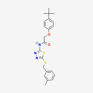 molecular formula C22H25N3O2S2 B5056777 2-(4-tert-butylphenoxy)-N-{5-[(3-methylbenzyl)thio]-1,3,4-thiadiazol-2-yl}acetamide 