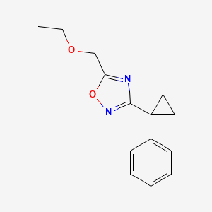 molecular formula C14H16N2O2 B5056795 5-(ethoxymethyl)-3-(1-phenylcyclopropyl)-1,2,4-oxadiazole 
