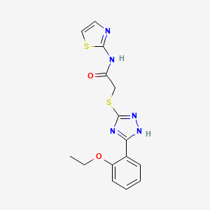 molecular formula C15H15N5O2S2 B5056817 2-{[5-(2-ethoxyphenyl)-4H-1,2,4-triazol-3-yl]thio}-N-1,3-thiazol-2-ylacetamide 