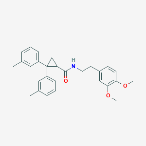 molecular formula C28H31NO3 B5056823 N-[2-(3,4-dimethoxyphenyl)ethyl]-2,2-bis(3-methylphenyl)cyclopropanecarboxamide 