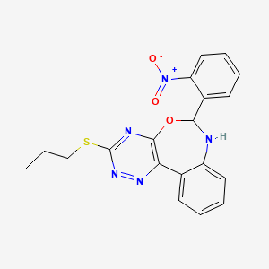 molecular formula C19H17N5O3S B5056835 6-(2-nitrophenyl)-3-(propylthio)-6,7-dihydro[1,2,4]triazino[5,6-d][3,1]benzoxazepine 