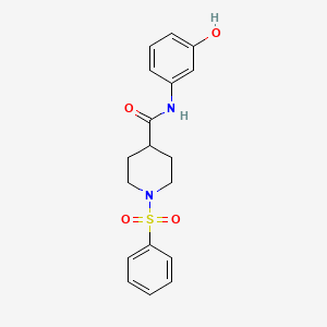 molecular formula C18H20N2O4S B5056841 N-(3-hydroxyphenyl)-1-(phenylsulfonyl)-4-piperidinecarboxamide 