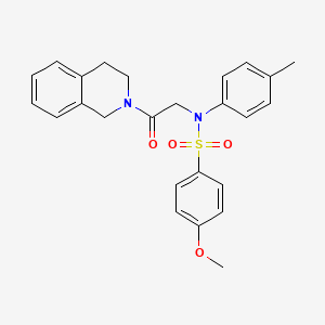 molecular formula C25H26N2O4S B5056861 N-[2-(3,4-dihydro-2(1H)-isoquinolinyl)-2-oxoethyl]-4-methoxy-N-(4-methylphenyl)benzenesulfonamide 