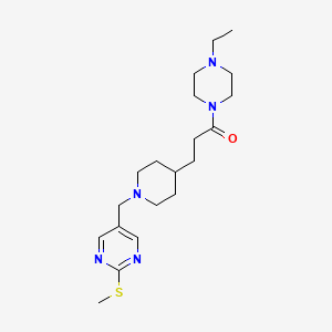 molecular formula C20H33N5OS B5056872 5-({4-[3-(4-ethyl-1-piperazinyl)-3-oxopropyl]-1-piperidinyl}methyl)-2-(methylthio)pyrimidine 