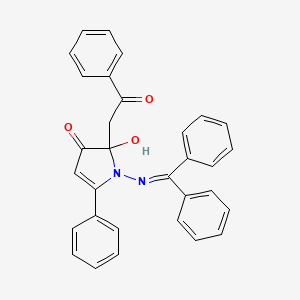 molecular formula C31H24N2O3 B5056887 1-[(diphenylmethylene)amino]-2-hydroxy-2-(2-oxo-2-phenylethyl)-5-phenyl-1,2-dihydro-3H-pyrrol-3-one 