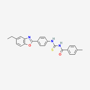 molecular formula C24H21N3O2S B5056917 N-({[4-(5-ethyl-1,3-benzoxazol-2-yl)phenyl]amino}carbonothioyl)-4-methylbenzamide 