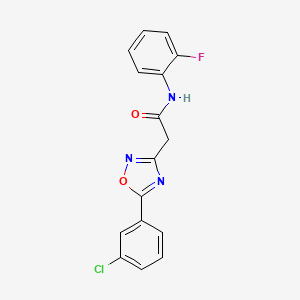 molecular formula C16H11ClFN3O2 B5056971 2-[5-(3-chlorophenyl)-1,2,4-oxadiazol-3-yl]-N-(2-fluorophenyl)acetamide 