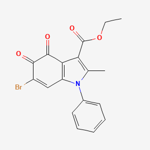 molecular formula C18H14BrNO4 B5056978 ethyl 6-bromo-2-methyl-4,5-dioxo-1-phenyl-4,5-dihydro-1H-indole-3-carboxylate 