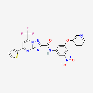 molecular formula C22H12F3N7O4S B5056984 N-[3-nitro-5-(3-pyridinyloxy)phenyl]-5-(2-thienyl)-7-(trifluoromethyl)[1,2,4]triazolo[1,5-a]pyrimidine-2-carboxamide 