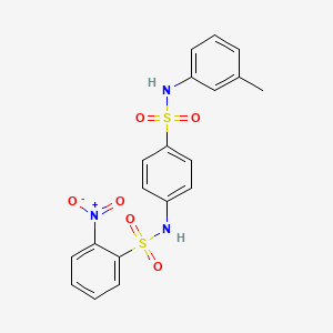 molecular formula C19H17N3O6S2 B5056997 N-(4-{[(3-methylphenyl)amino]sulfonyl}phenyl)-2-nitrobenzenesulfonamide 