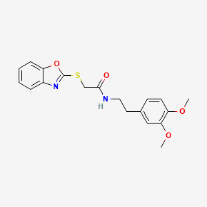 2-(1,3-benzoxazol-2-ylthio)-N-[2-(3,4-dimethoxyphenyl)ethyl]acetamide