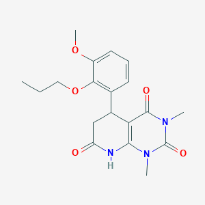 molecular formula C19H23N3O5 B5057016 5-(3-methoxy-2-propoxyphenyl)-1,3-dimethyl-5,8-dihydropyrido[2,3-d]pyrimidine-2,4,7(1H,3H,6H)-trione 