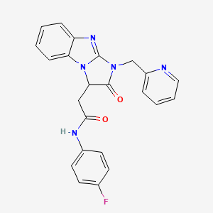 molecular formula C23H18FN5O2 B5057023 N-(4-fluorophenyl)-2-[2-oxo-1-(2-pyridinylmethyl)-2,3-dihydro-1H-imidazo[1,2-a]benzimidazol-3-yl]acetamide 