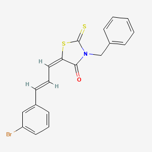 molecular formula C19H14BrNOS2 B5057032 3-benzyl-5-[3-(3-bromophenyl)-2-propen-1-ylidene]-2-thioxo-1,3-thiazolidin-4-one 