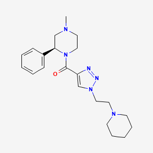 molecular formula C21H30N6O B5057049 (2S)-4-methyl-2-phenyl-1-({1-[2-(1-piperidinyl)ethyl]-1H-1,2,3-triazol-4-yl}carbonyl)piperazine 