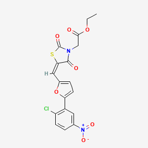 molecular formula C18H13ClN2O7S B5057055 ethyl (5-{[5-(2-chloro-5-nitrophenyl)-2-furyl]methylene}-2,4-dioxo-1,3-thiazolidin-3-yl)acetate 