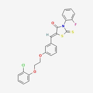 molecular formula C24H17ClFNO3S2 B5057057 5-{3-[2-(2-chlorophenoxy)ethoxy]benzylidene}-3-(2-fluorophenyl)-2-thioxo-1,3-thiazolidin-4-one 