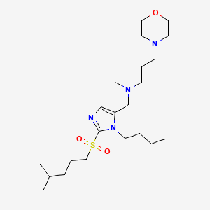 molecular formula C22H42N4O3S B5057077 ({1-butyl-2-[(4-methylpentyl)sulfonyl]-1H-imidazol-5-yl}methyl)methyl[3-(4-morpholinyl)propyl]amine 