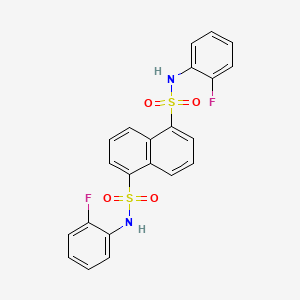 molecular formula C22H16F2N2O4S2 B5057103 N,N'-bis(2-fluorophenyl)-1,5-naphthalenedisulfonamide 