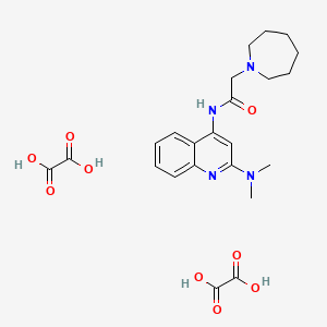 molecular formula C23H30N4O9 B5057118 2-(1-azepanyl)-N-[2-(dimethylamino)-4-quinolinyl]acetamide diethanedioate 