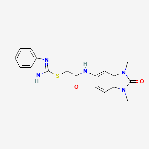 molecular formula C18H17N5O2S B5057120 2-(1H-benzimidazol-2-ylthio)-N-(1,3-dimethyl-2-oxo-2,3-dihydro-1H-benzimidazol-5-yl)acetamide 
