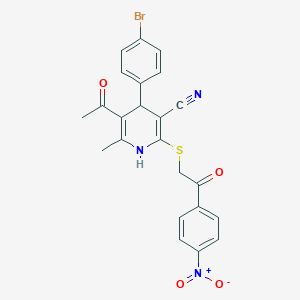 5-acetyl-4-(4-bromophenyl)-6-methyl-2-{[2-(4-nitrophenyl)-2-oxoethyl]thio}-1,4-dihydro-3-pyridinecarbonitrile