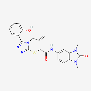 molecular formula C22H22N6O3S B5057142 2-{[4-allyl-5-(2-hydroxyphenyl)-4H-1,2,4-triazol-3-yl]thio}-N-(1,3-dimethyl-2-oxo-2,3-dihydro-1H-benzimidazol-5-yl)acetamide 