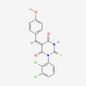 molecular formula C18H12Cl2N2O3S B5057145 1-(2,3-dichlorophenyl)-5-(4-methoxybenzylidene)-2-thioxodihydro-4,6(1H,5H)-pyrimidinedione 
