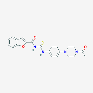 molecular formula C22H22N4O3S B505715 N-{[4-(4-acetylpiperazin-1-yl)phenyl]carbamothioyl}-1-benzofuran-2-carboxamide CAS No. 505051-10-5