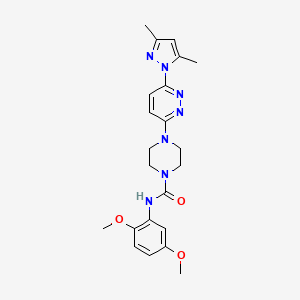 molecular formula C22H27N7O3 B5057152 N-(2,5-dimethoxyphenyl)-4-[6-(3,5-dimethyl-1H-pyrazol-1-yl)-3-pyridazinyl]-1-piperazinecarboxamide 