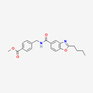 molecular formula C21H22N2O4 B5057166 methyl 4-({[(2-butyl-1,3-benzoxazol-5-yl)carbonyl]amino}methyl)benzoate 