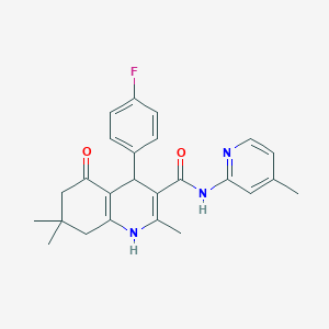 molecular formula C25H26FN3O2 B5057173 4-(4-fluorophenyl)-2,7,7-trimethyl-N-(4-methyl-2-pyridinyl)-5-oxo-1,4,5,6,7,8-hexahydro-3-quinolinecarboxamide 