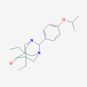 molecular formula C21H30N2O2 B505720 5,7-Diethyl-2-(4-isopropoxyphenyl)-1,3-diazatricyclo[3.3.1.1~3,7~]decan-6-one CAS No. 443322-48-3