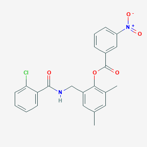 molecular formula C23H19ClN2O5 B5057200 2-{[(2-chlorobenzoyl)amino]methyl}-4,6-dimethylphenyl 3-nitrobenzoate 