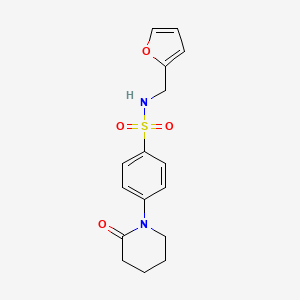 molecular formula C16H18N2O4S B5057212 N-(2-furylmethyl)-4-(2-oxo-1-piperidinyl)benzenesulfonamide 