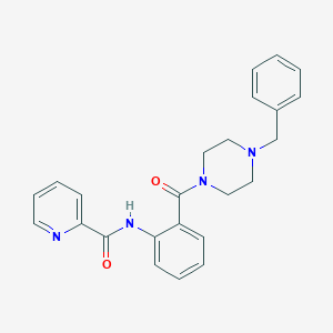 molecular formula C24H24N4O2 B505722 N-{2-[(4-benzyl-1-piperazinyl)carbonyl]phenyl}-2-pyridinecarboxamide 