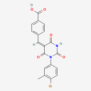 molecular formula C19H13BrN2O5 B5057228 4-{[1-(4-bromo-3-methylphenyl)-2,4,6-trioxotetrahydro-5(2H)-pyrimidinylidene]methyl}benzoic acid CAS No. 6058-58-8