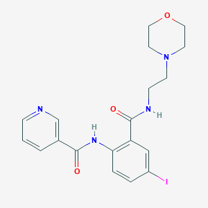molecular formula C19H21IN4O3 B505723 N-[4-iodo-2-({[2-(4-morpholinyl)ethyl]amino}carbonyl)phenyl]nicotinamide 