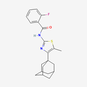 molecular formula C21H23FN2OS B5057245 N-[4-(1-adamantyl)-5-methyl-1,3-thiazol-2-yl]-2-fluorobenzamide 