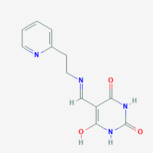 molecular formula C12H12N4O3 B5057246 5-({[2-(2-pyridinyl)ethyl]amino}methylene)-2,4,6(1H,3H,5H)-pyrimidinetrione 