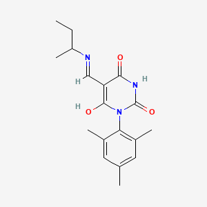 molecular formula C18H23N3O3 B5057258 5-[(sec-butylamino)methylene]-1-mesityl-2,4,6(1H,3H,5H)-pyrimidinetrione 